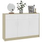 vidaXL Sideboard Weiß Sonoma-Eiche 110x30x75 cm Holzwerkstoff vidaXL Sideboard Weiß Sonoma-Eiche 110x30x75 cm Holzwerkstoff