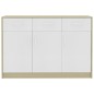 vidaXL Sideboard Weiß Sonoma-Eiche 110x30x75 cm Holzwerkstoff vidaXL Sideboard Weiß Sonoma-Eiche 110x30x75 cm Holzwerkstoff