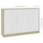 vidaXL Sideboard Weiß Sonoma-Eiche 110x30x75 cm Holzwerkstoff vidaXL Sideboard Weiß Sonoma-Eiche 110x30x75 cm Holzwerkstoff