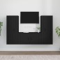 vidaXL 3-tlg. TV-Schrank-Set Schwarz Holzwerkstoff vidaXL 3-tlg. TV-Schrank-Set Schwarz Holzwerkstoff