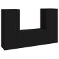 vidaXL 3-tlg. TV-Schrank-Set Schwarz Holzwerkstoff vidaXL 3-tlg. TV-Schrank-Set Schwarz Holzwerkstoff