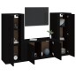 vidaXL 3-tlg. TV-Schrank-Set Schwarz Holzwerkstoff vidaXL 3-tlg. TV-Schrank-Set Schwarz Holzwerkstoff