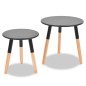 vidaXL Beistelltisch Set 2 Stk. Kiefernholz Massiv Schwarz vidaXL Beistelltisch Set 2 Stk. Kiefernholz Massiv Schwarz