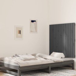 vidaXL Wand-Kopfteil Grau 95,5x3x90 cm Massivholz Kiefer