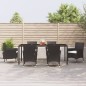 vidaXL 7-tlg. Garten-Essgruppe mit Kissen Schwarz Poly Rattan vidaXL 7-tlg. Garten-Essgruppe mit Kissen Schwarz Poly Rattan