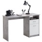 FMD Schreibtisch mit 1 Schublade 123×50×76,5 cm Betongrau und Weiß FMD Schreibtisch mit 1 Schublade 123×50×76,5 cm Betongrau und Weiß