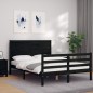vidaXL Massivholzbett mit Kopfteil Schwarz vidaXL Massivholzbett mit Kopfteil Schwarz