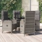 vidaXL 5-tlg. Garten-Essgruppe mit Kissen Schwarz und Grau Poly Rattan vidaXL 5-tlg. Garten-Essgruppe mit Kissen Schwarz und Grau Poly Rattan