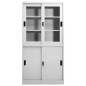 vidaXL Büroschrank mit Schiebetür Hellgrau 90x40x180 cm Stahl vidaXL Büroschrank mit Schiebetür Hellgrau 90x40x180 cm Stahl