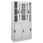 vidaXL Büroschrank mit Schiebetür Hellgrau 90x40x180 cm Stahl vidaXL Büroschrank mit Schiebetür Hellgrau 90x40x180 cm Stahl