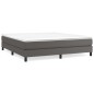 vidaXL Boxspringbett mit Matratze Grau 180x200 cm Kunstleder vidaXL Boxspringbett mit Matratze Grau 180x200 cm Kunstleder