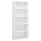 vidaXL Bücherregal 5 Fächer Hochglanz-Weiß 80x30x189 cm Holzwerkstoff vidaXL Bücherregal 5 Fächer Hochglanz-Weiß 80x30x189 cm Holzwerkstoff