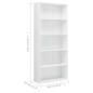 vidaXL Bücherregal 5 Fächer Hochglanz-Weiß 80x30x189 cm Holzwerkstoff vidaXL Bücherregal 5 Fächer Hochglanz-Weiß 80x30x189 cm Holzwerkstoff
