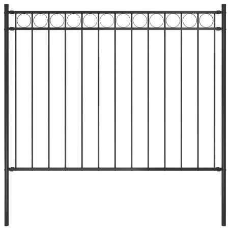 vidaXL Gartenzaun Stahl 1,7x1,2 m Schwarz