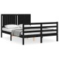 vidaXL Massivholzbett mit Kopfteil Schwarz 140x200 cm vidaXL Massivholzbett mit Kopfteil Schwarz 140x200 cm