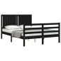 vidaXL Massivholzbett mit Kopfteil Schwarz 140x200 cm vidaXL Massivholzbett mit Kopfteil Schwarz 140x200 cm