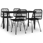 vidaXL 5-tlg. Garten-Essgruppe Schwarz Poly Rattan vidaXL 5-tlg. Garten-Essgruppe Schwarz Poly Rattan
