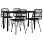 vidaXL 5-tlg. Garten-Essgruppe Schwarz Poly Rattan vidaXL 5-tlg. Garten-Essgruppe Schwarz Poly Rattan