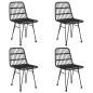 vidaXL 5-tlg. Garten-Essgruppe Schwarz Poly Rattan vidaXL 5-tlg. Garten-Essgruppe Schwarz Poly Rattan