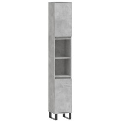 vidaXL Badschrank Betongrau 30x30x190 cm Holzwerkstoff