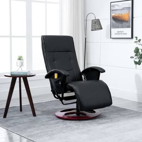 vidaXL Massagesessel Schwarz Kunstleder