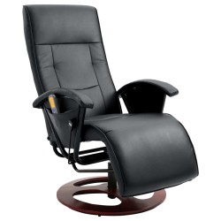 vidaXL Massagesessel Schwarz Kunstleder