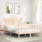 vidaXL Massivholzbett mit Kopfteil 140x190 cm vidaXL Massivholzbett mit Kopfteil 140x190 cm