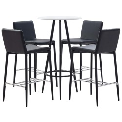 5-tlg. Bar-Set Kunstleder Schwarz