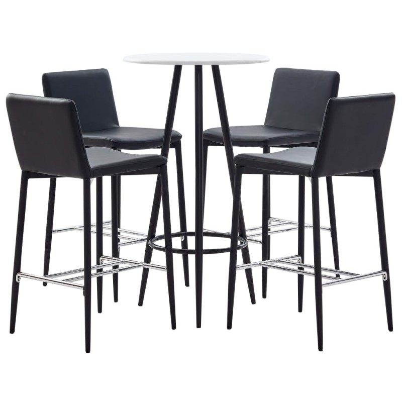 5-tlg. Bar-Set Kunstleder Schwarz 5-tlg. Bar-Set Kunstleder Schwarz