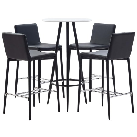 5-tlg. Bar-Set Kunstleder Schwarz