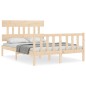 vidaXL Massivholzbett mit Kopfteil 140x190 cm vidaXL Massivholzbett mit Kopfteil 140x190 cm