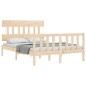 vidaXL Massivholzbett mit Kopfteil 140x190 cm vidaXL Massivholzbett mit Kopfteil 140x190 cm