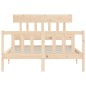 vidaXL Massivholzbett mit Kopfteil 140x190 cm vidaXL Massivholzbett mit Kopfteil 140x190 cm