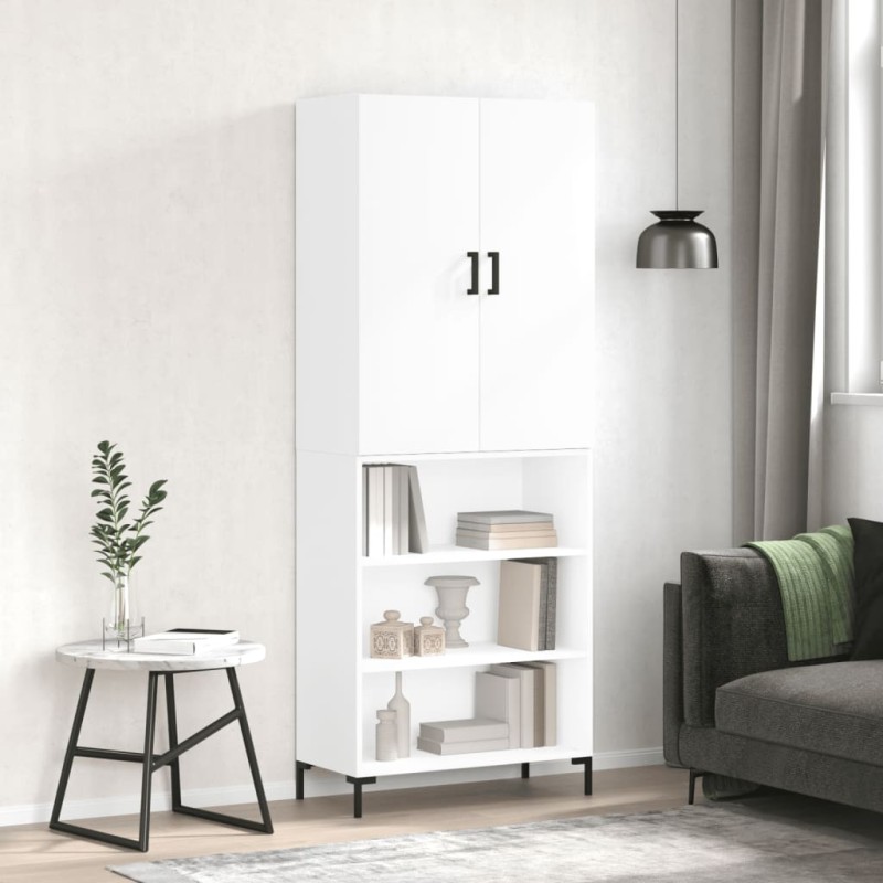 Highboard Hochglanz-Weiß 69,5x34x180 cm Holzwerkstoff Highboard Hochglanz-Weiß 69,5x34x180 cm Holzwerkstoff