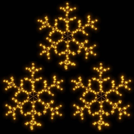 vidaXL LED-Schneeflocken 3 Stk. Warmweiß 59x59 cm