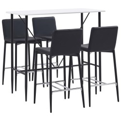 5-tlg. Bar-Set Kunstleder Schwarz