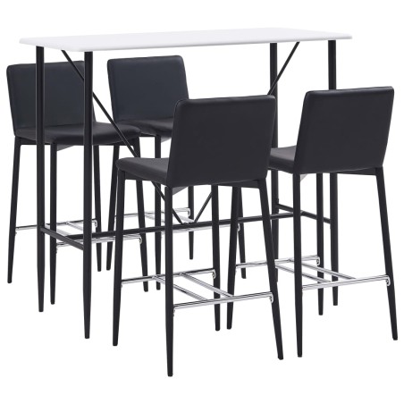 5-tlg. Bar-Set Kunstleder Schwarz