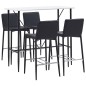 5-tlg. Bar-Set Kunstleder Schwarz 5-tlg. Bar-Set Kunstleder Schwarz