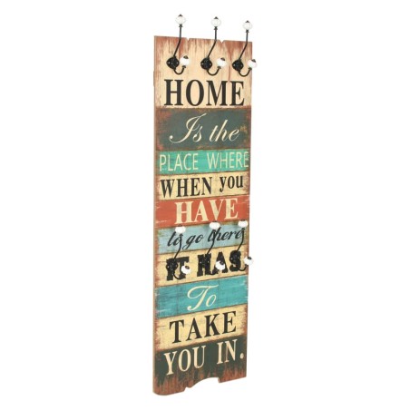 vidaXL Wandgarderobe mit 6 Haken 120 x 40 cm "HOME IS" 