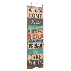 vidaXL Wandgarderobe mit 6 Haken 120 x 40 cm "HOME IS" 