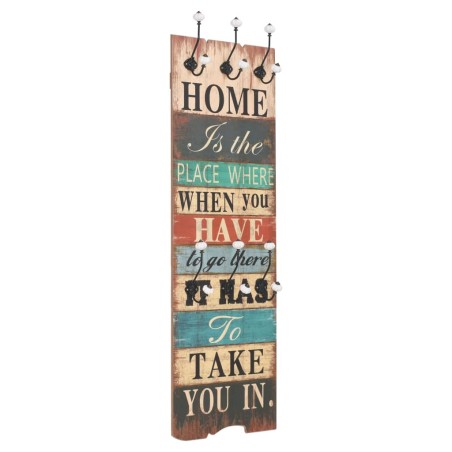 vidaXL Wandgarderobe mit 6 Haken 120 x 40 cm "HOME IS" 