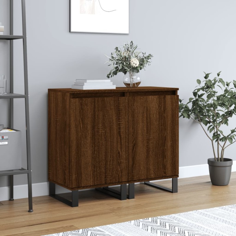 vidaXL Sideboards 2 Stk. Braun Eichen-Optik 40x35x70 cm Holzwerkstoff vidaXL Sideboards 2 Stk. Braun Eichen-Optik 40x35x70 cm Holzwerkstoff