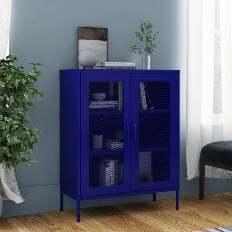 vidaXL Lagerschrank Marineblau 80x35x101,5 cm Stahl    