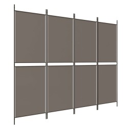 vidaXL 4-tlg. Paravent Anthrazit 200x180 cm Stoff