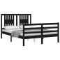 vidaXL Massivholzbett mit Kopfteil Schwarz 140x200 cm vidaXL Massivholzbett mit Kopfteil Schwarz 140x200 cm