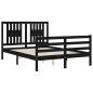 vidaXL Massivholzbett mit Kopfteil Schwarz 140x200 cm vidaXL Massivholzbett mit Kopfteil Schwarz 140x200 cm