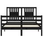 vidaXL Massivholzbett mit Kopfteil Schwarz 140x200 cm vidaXL Massivholzbett mit Kopfteil Schwarz 140x200 cm