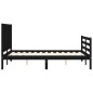 vidaXL Massivholzbett mit Kopfteil Schwarz 140x200 cm vidaXL Massivholzbett mit Kopfteil Schwarz 140x200 cm