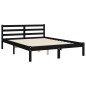 vidaXL Massivholzbett mit Kopfteil Schwarz 140x200 cm vidaXL Massivholzbett mit Kopfteil Schwarz 140x200 cm