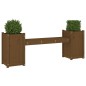 vidaXL Gartenbank mit Pflanzkübeln Honigbraun 180x36x63 cm Massivholz
